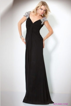 Black Dress  Sleeves on Evening Gown With Embellished Sleeves